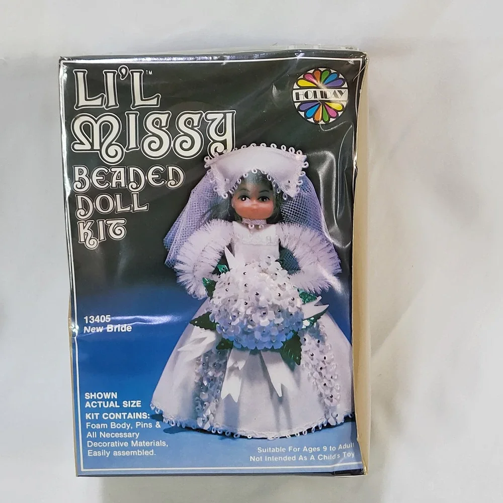 Li'l Missy Beaded Doll Kit 13405 New Bride Holiday Industries Vintage Craft Kit